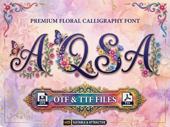 Aqsa Font: Elevating Web Design with Floral Script