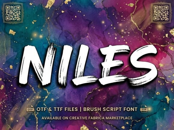 Niles Font: Bold Brush Script for Impactful Crafts