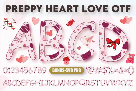 Preppy Heart Love Font for Editorial Design