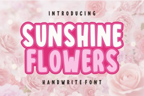 Sunshine Flowers Font: Bold Handmade Charm