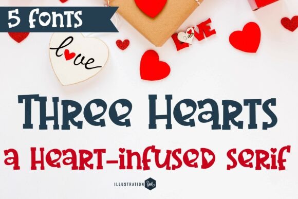 Three Hearts Font for Bold Editorial Design